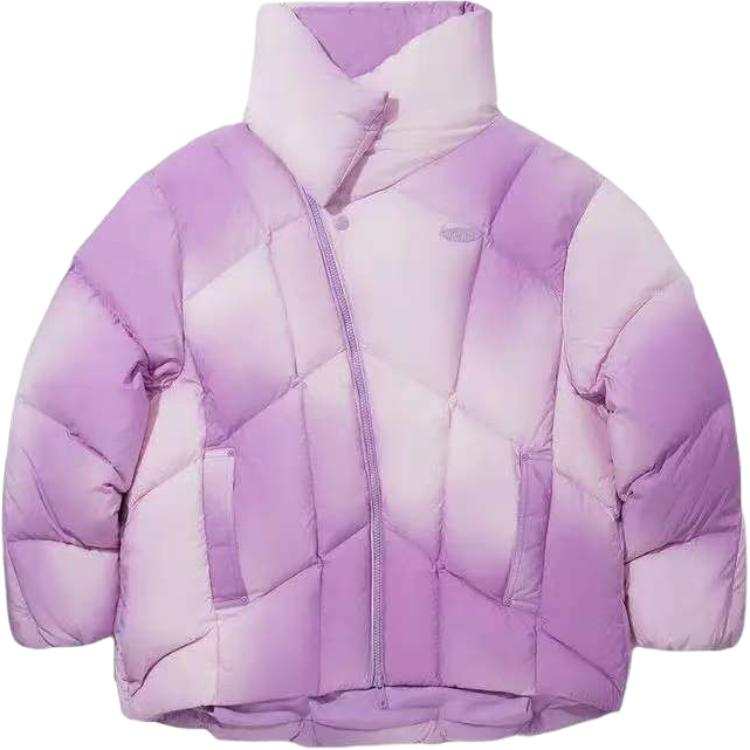 Li-Ning Li Ning Down Jackets Women's Purple All Over Print Stand Collar Moderate