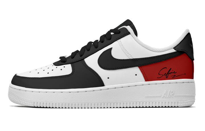 Nike Nike Air Force 1 Fiery Shadow Step Abrasion Resistant Abrasion Resistant Low top Skateboard Shoes Unisex Black Red
