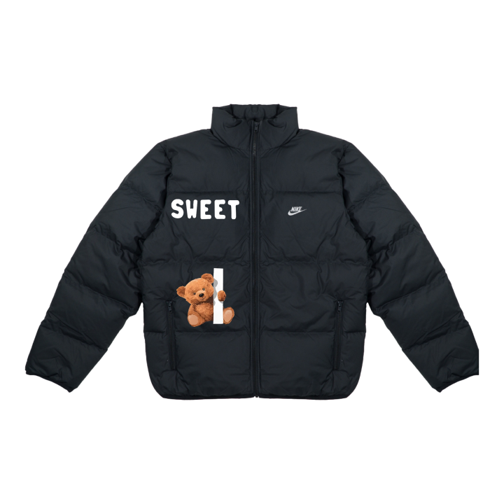 Nike Nike Down Jackets Unisex Black/White Stand Collar Moderate Puffer Jacket