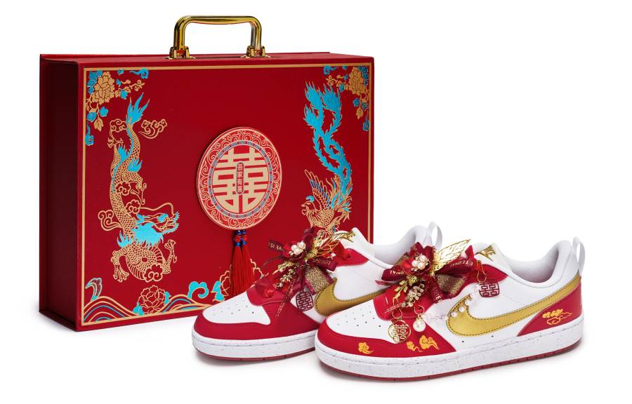 Nike Nike Court Borough 811 Manufacturing, Eternal Bond, Gift Box Low top Skateboard Shoes Red White Gold Unisex