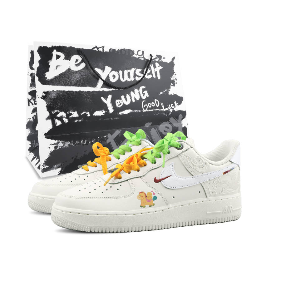 Nike Nike Air Force 1 Jade Horse Brings Fortune, Special Shopping Bag Breathable Low top Skateboard Shoes Men's