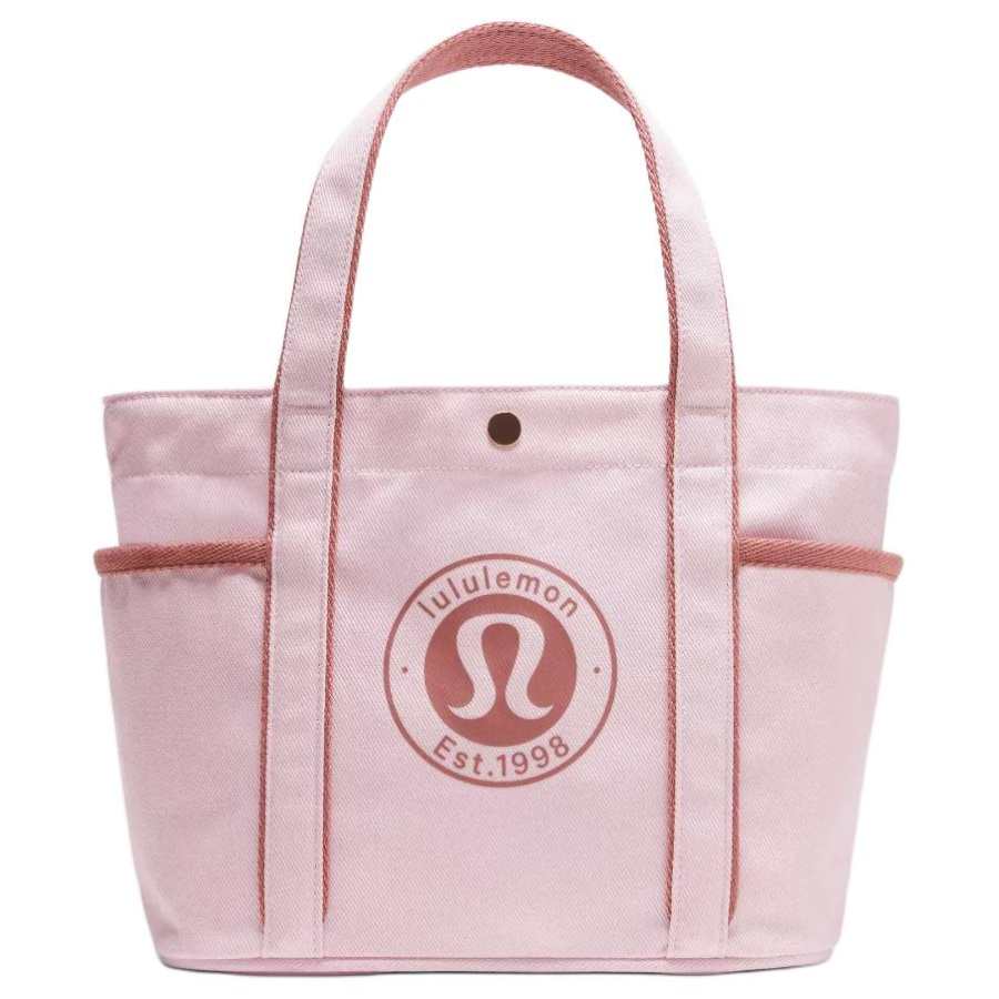 Lululemon Daily Cotton And Canvas Handbag Mini Women's Joy Pink & Red Clay Brown
