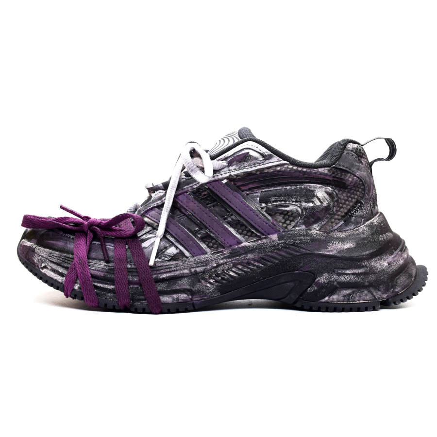 Adidas Adidas FC CLASSIC Cushioning Abrasion Resistant Breathable Low top Running Shoes Unisex Black Purple