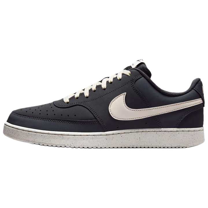 Nike Nike Court Vision Synthetic Leather Breathable Low top Skateboard Shoes Men's Black White