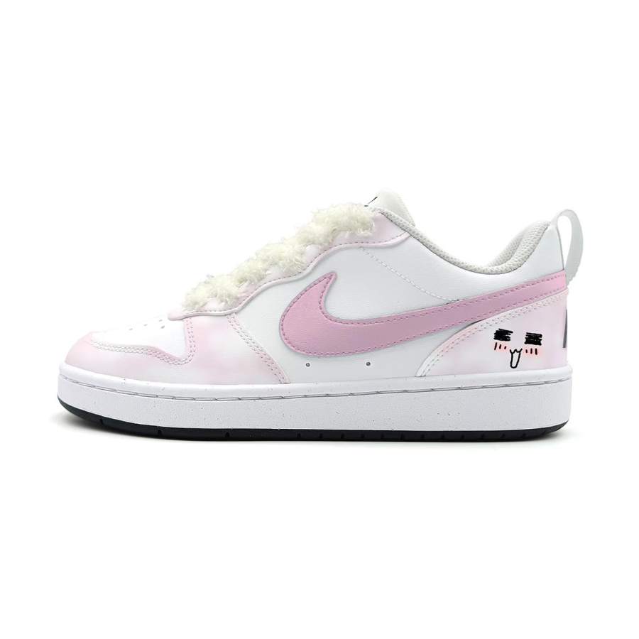 Nike Nike Court Borough Synthetic Leather Abrasion Resistant Abrasion Resistant Low top Skateboard Shoes Unisex Pink