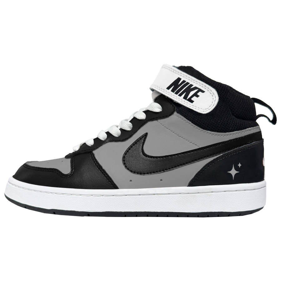 Nike Nike Court Borough 2 Lava Dark Chocolate Slip Resistant Abrasion Resistant Mid top Kids' Skateboarding Shoes Black Gray