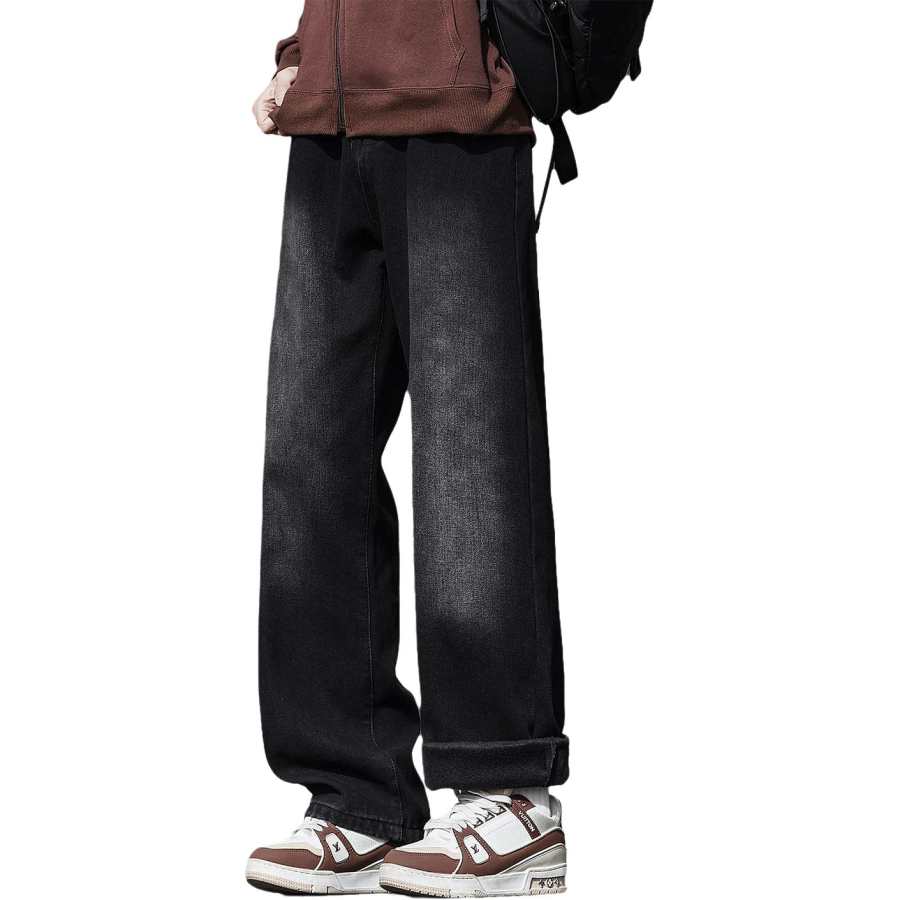 BALENO Jeans Unisex Thickened And Fleece Lined Wide Leg Pants