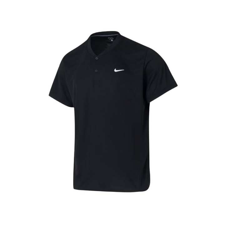Nike Nike Dri Fit Tennis Tops Men's Black V Neck Moderate