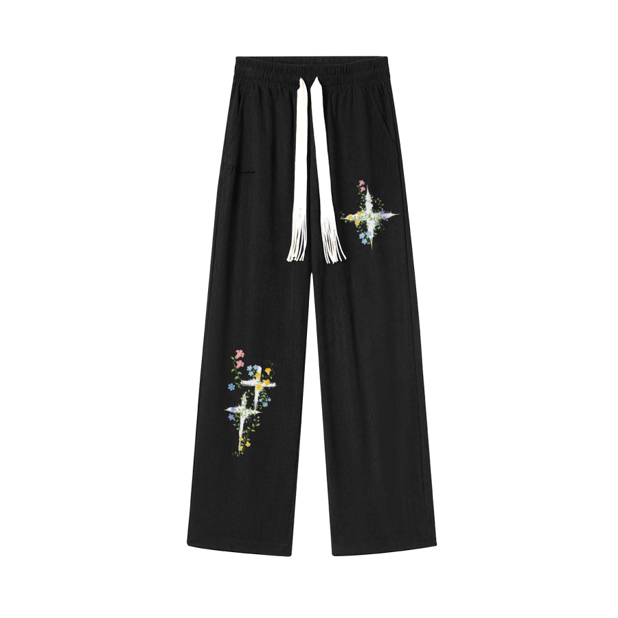 MIIOW Casual Pants Unisex Moderate Wide Leg Pants