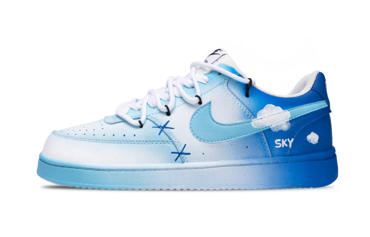Nike Nike Court Vision 1 Ice Blue Cloud Island Abrasion Resistant Abrasion Resistant Low top Skateboard Shoes Men's Blue