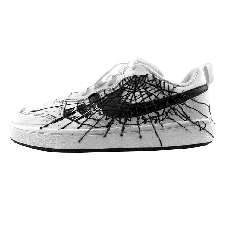 Nike Nike Court Borough 7 Synthetic Leather Abrasion Resistant Low top Kids' Skateboarding Shoes White Teenagers