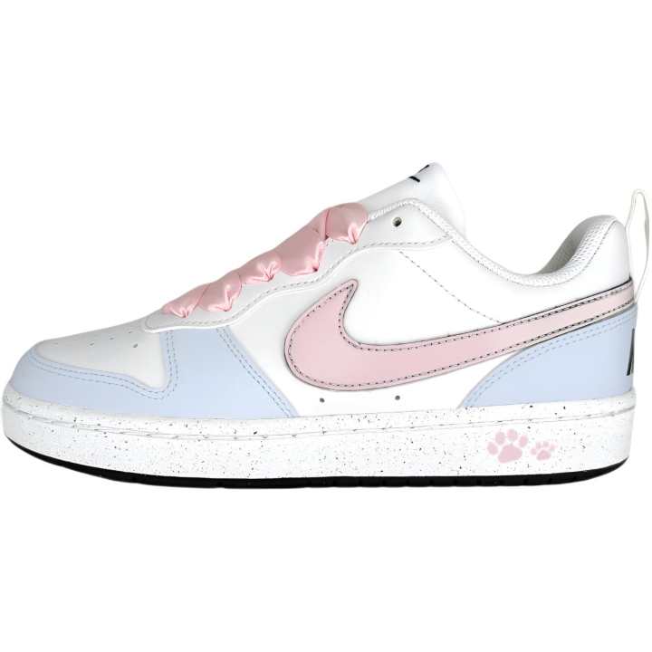 Nike Nike Court Borough Cloud Pink Blue Synthetic Leather Cushioning Low top Skateboard Shoes Blue Pink Kids'