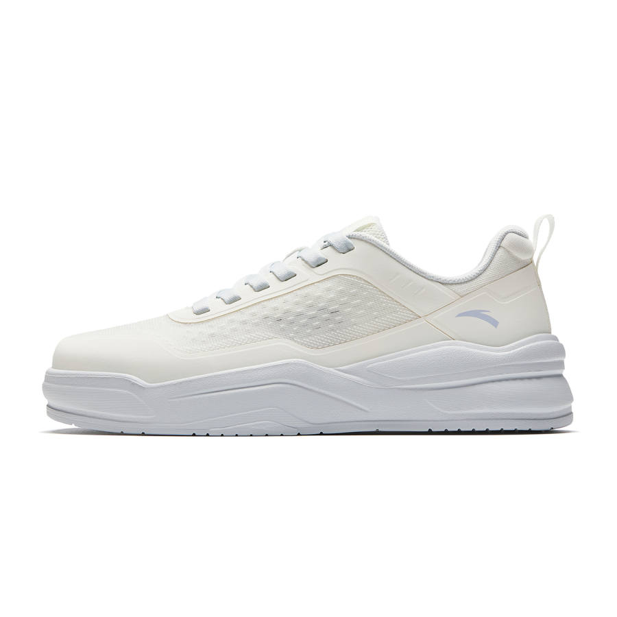 Anta Rubber Bullet Textile, Rubber Comfortable Low top Skateboard Shoes Women's White Mist Gray