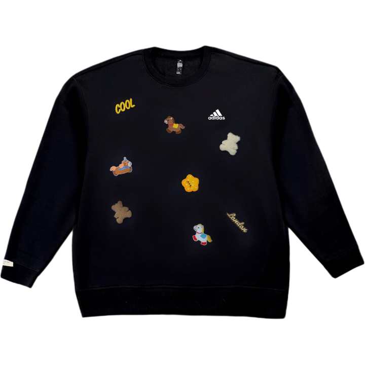 Adidas Adidas LABEL Sweatshirts Unisex Black Crew Neck Thickened Regular