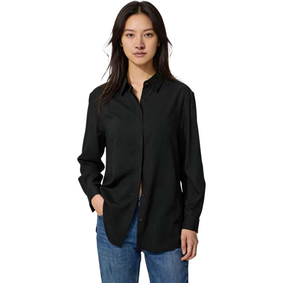 UNIQLO Shirts Women's Black Lapel