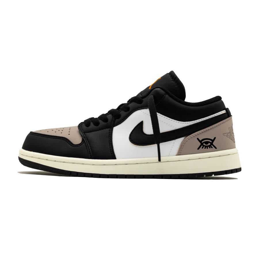 Jordan Jordan Air Jordan 1 Dark Eye Mocha Slip Resistant Abrasion Resistant Low top Children's Basketball Shoes