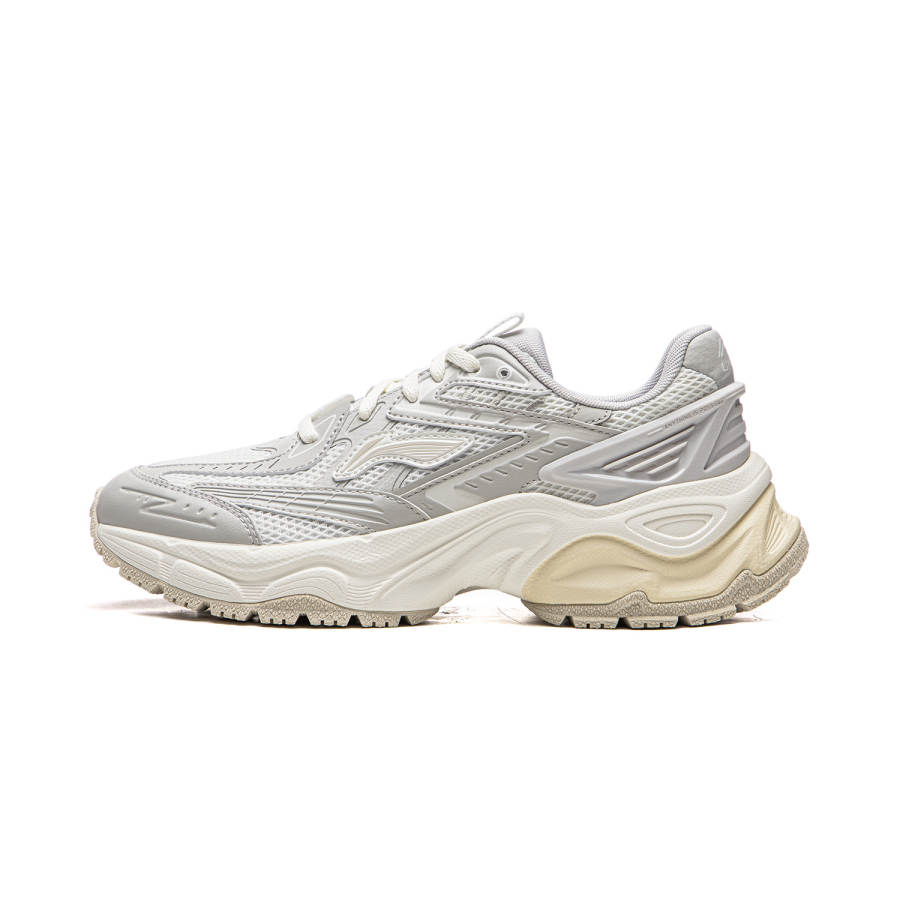 Li-Ning Li Ning QIXING 2.0 Cushioning Abrasion Resistant Breathable Low top Casual Shoes Women's White Gray