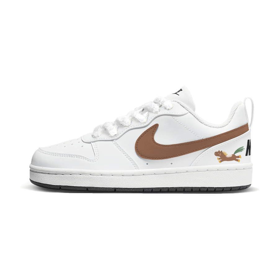Nike Nike Court Borough Fortune Now Low top Kids' Skateboarding Shoes White Coffee Teenagers