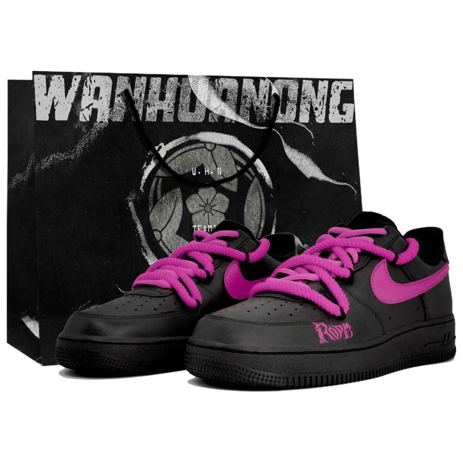 Nike Nike Air Force 1 07 Kaleidoscope, Electronic Neon Pink, Shopping Bag Slip Resistant Low top Skateboard Shoes Unisex