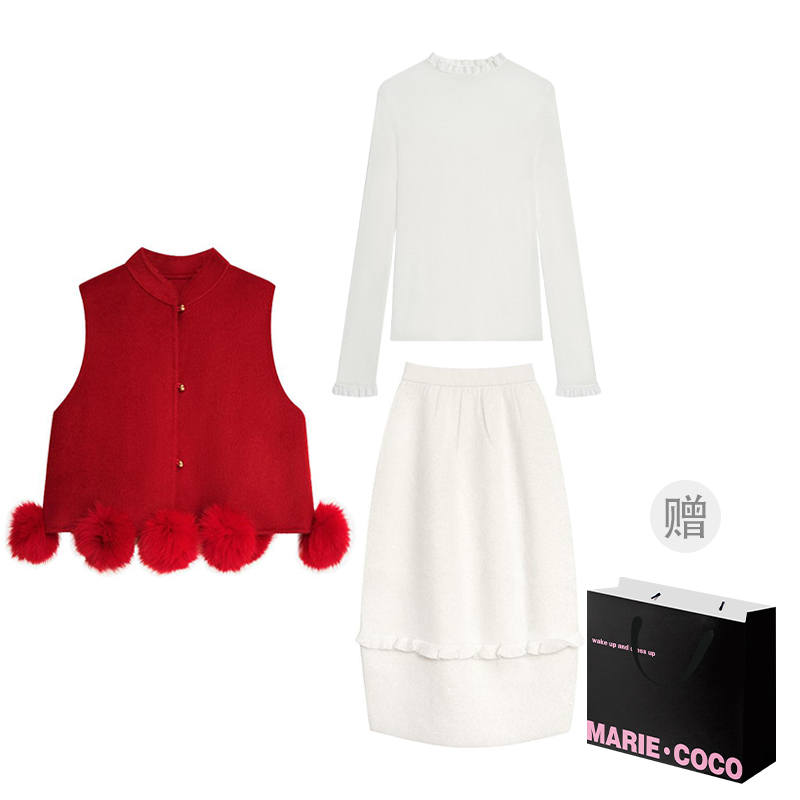 MARIE·COCO Two Piece Skirt Sets Women's Crew Neck Moderate Long