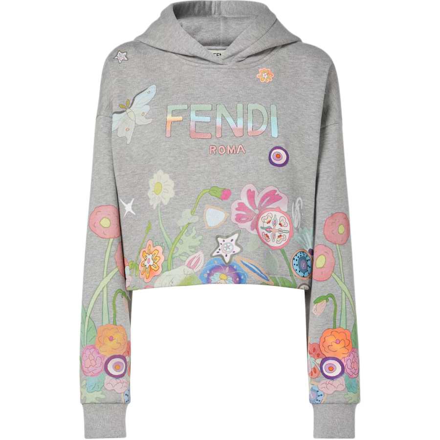 FENDI Sweatshirts Women's Gray Hooded Moderate Other