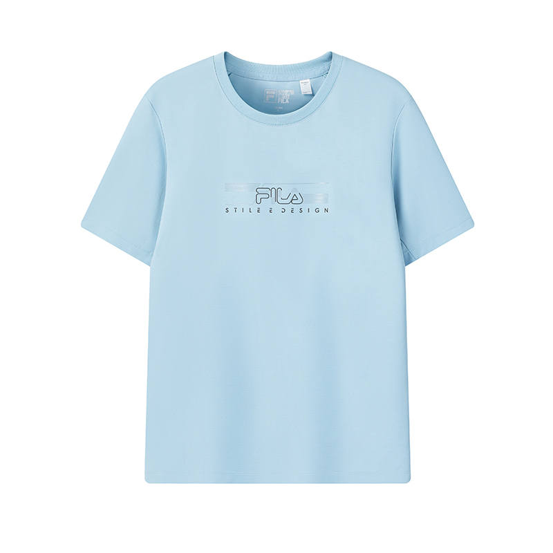 FILA WHITE T Shirt Men's Ling Blue