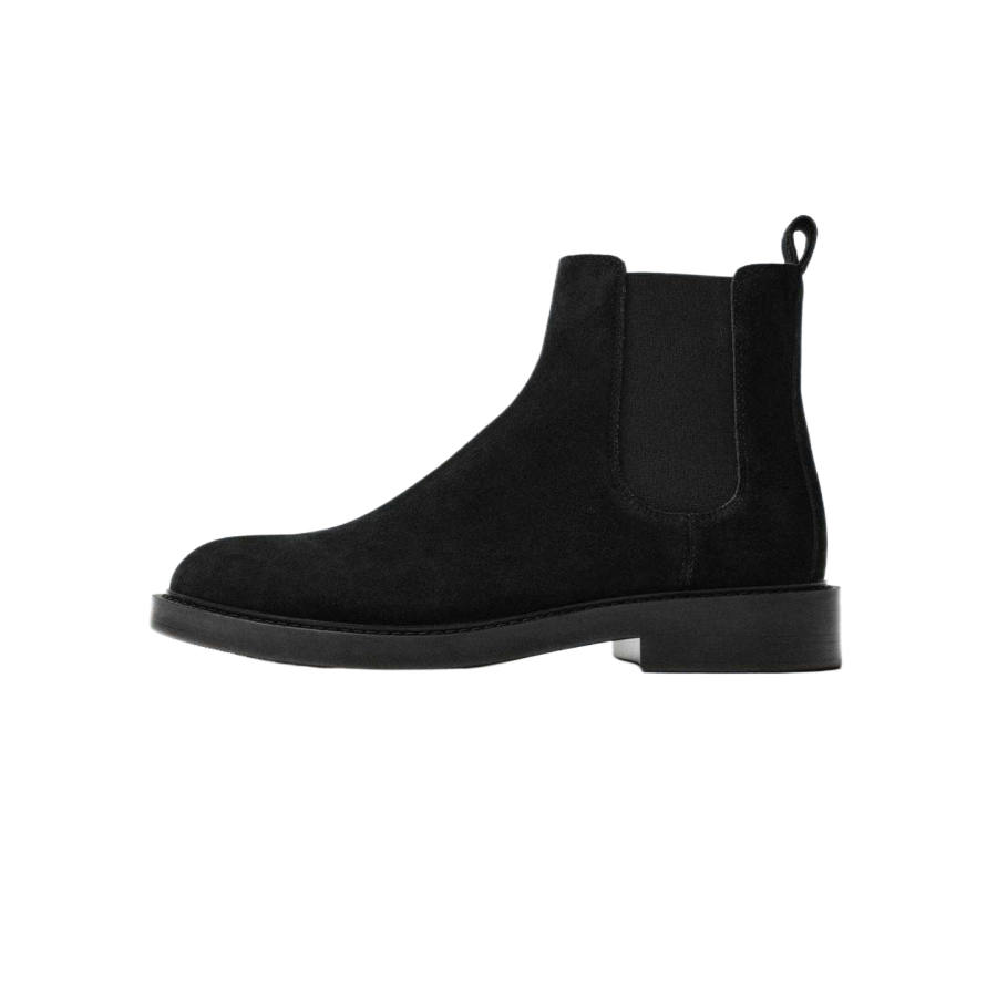 ZARA Short Chelsea Boots Low Heel Men's Black