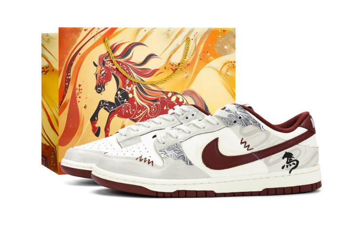 Nike Nike Dunk Abrasion Resistant Lightweight Wear resistant And Lightweight Low top Skateboard Shoes Men's White Red