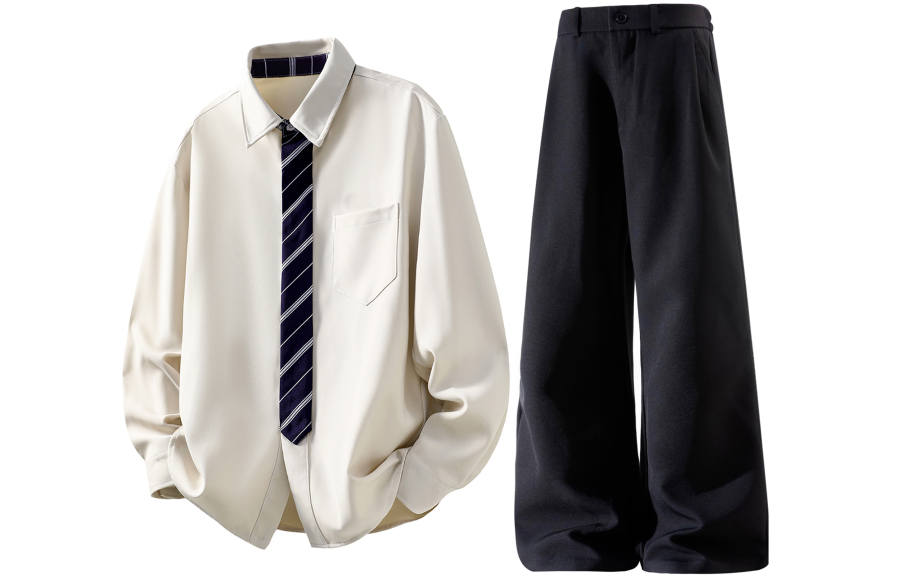 X1617 Shirt Matching Sets Unisex Lapel Moderate