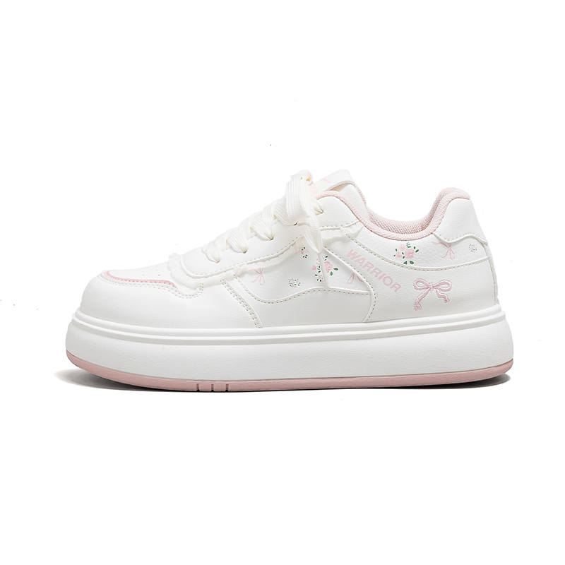 Warrior Slip Resistant, Abrasion Resistant, Lightweight, Height Increasing Low top Skateboard Shoes Women's Beige Pink