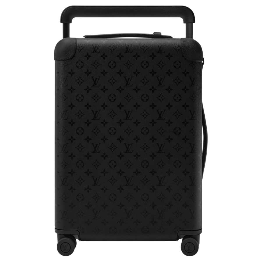LOUIS VUITTON Horizon Monogram Midnight Coated Canvas, Artificial Leather Trolley Bag 22 Inch Unisex Black