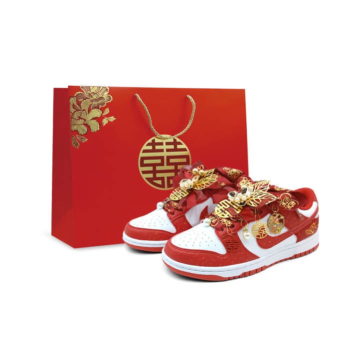 Nike Nike Dunk Low top Skateboard Shoes Unisex Red White