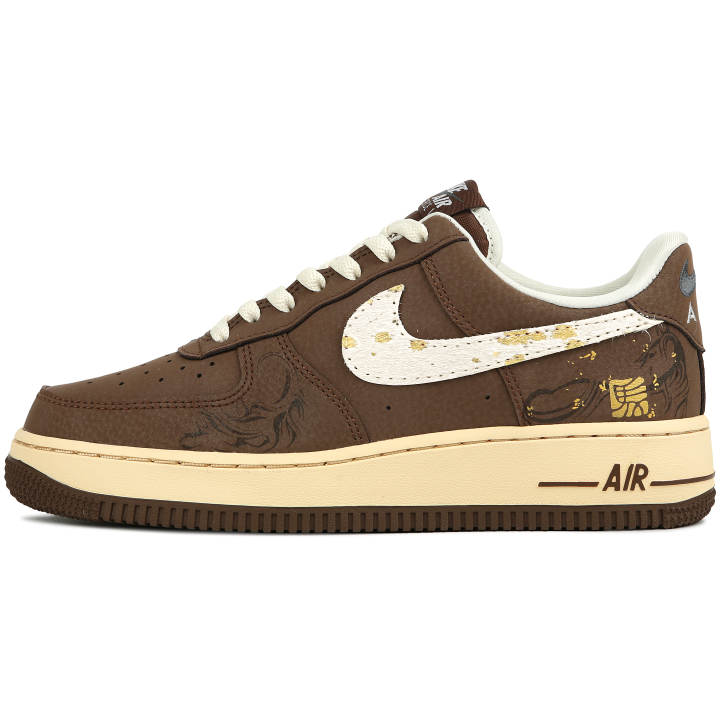 Nike Nike Air Force 1 Cushioning Slip Resistant Cushioning Slip Resistant Low top Skateboard Shoes Unisex Brown