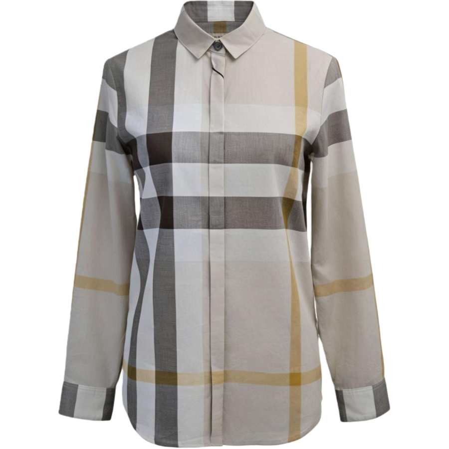 Burberry Shirts Women's Beige Gray Lapel Moderate Other