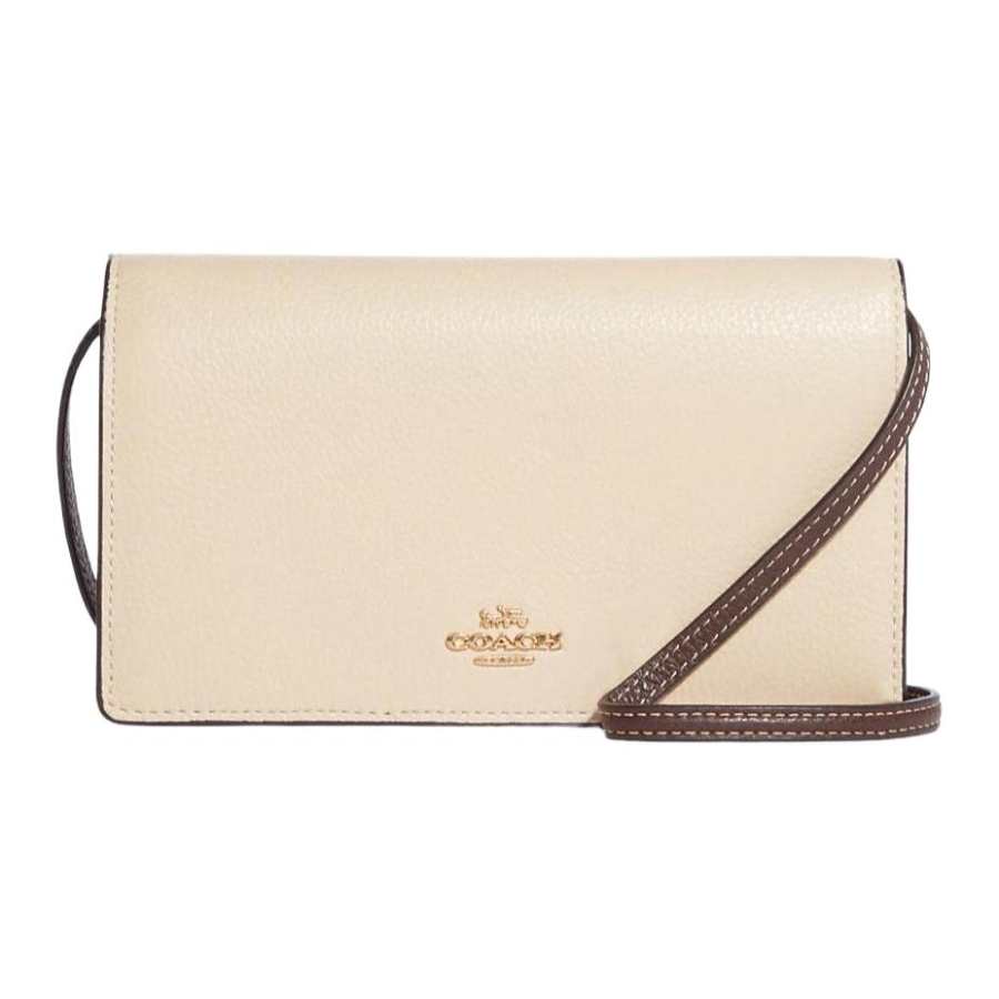 COACH Anna Refined Pebble Leather Crossbody Bags Small Women's Ivory White