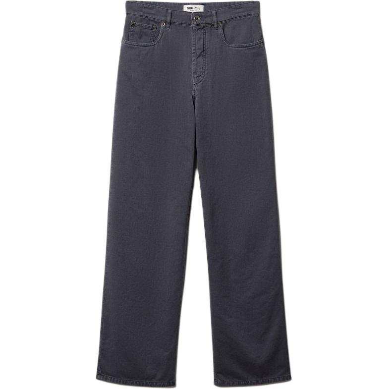 MIU MIU Jeans Women's Smoke Gray Moderate Straight Fit Pants