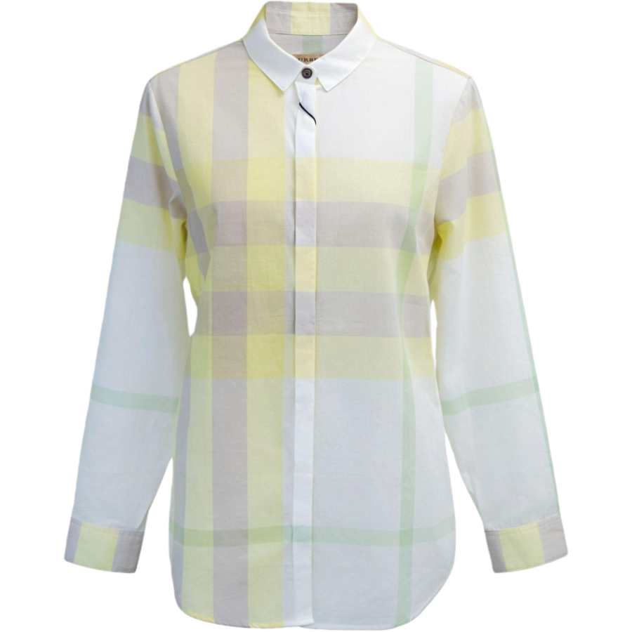 Burberry Shirts Women's Light Yellow Lapel Moderate Straight Fit