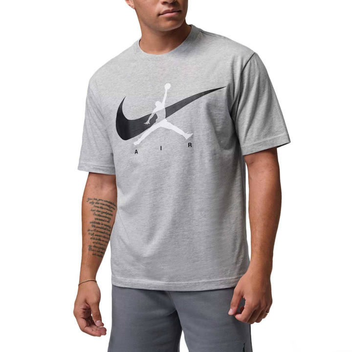 Jordan Jordan Brooklyn T Shirts Men's Gray/Black Crew Neck Moderate