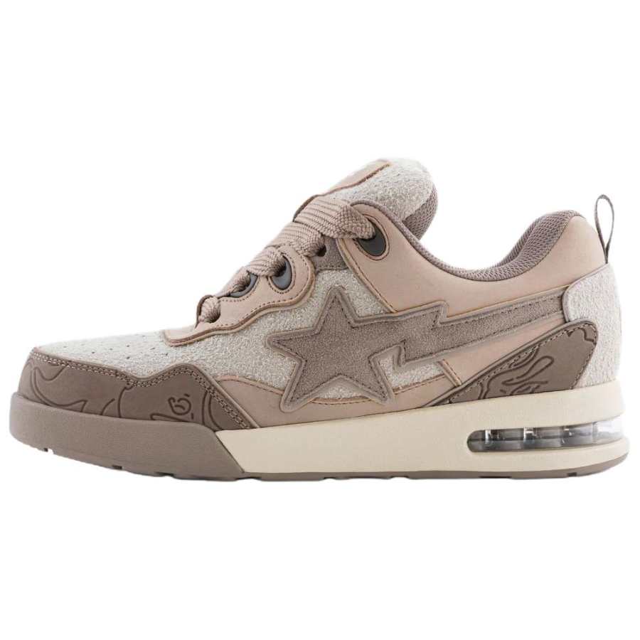 A BATHING APE Flip STA Cow Leather Low top Skateboard Shoes Men's