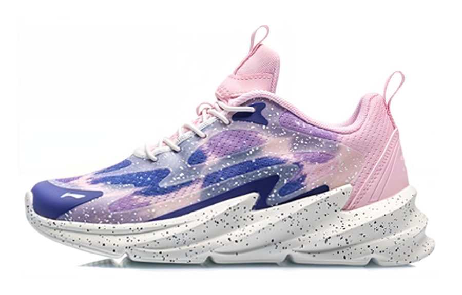 Li-Ning YOUNG Li Ning YOUNG Night Elf Low top Slip Resistant Abrasion Resistant Low top Sports Casual Shoes Blue Pink Teenagers
