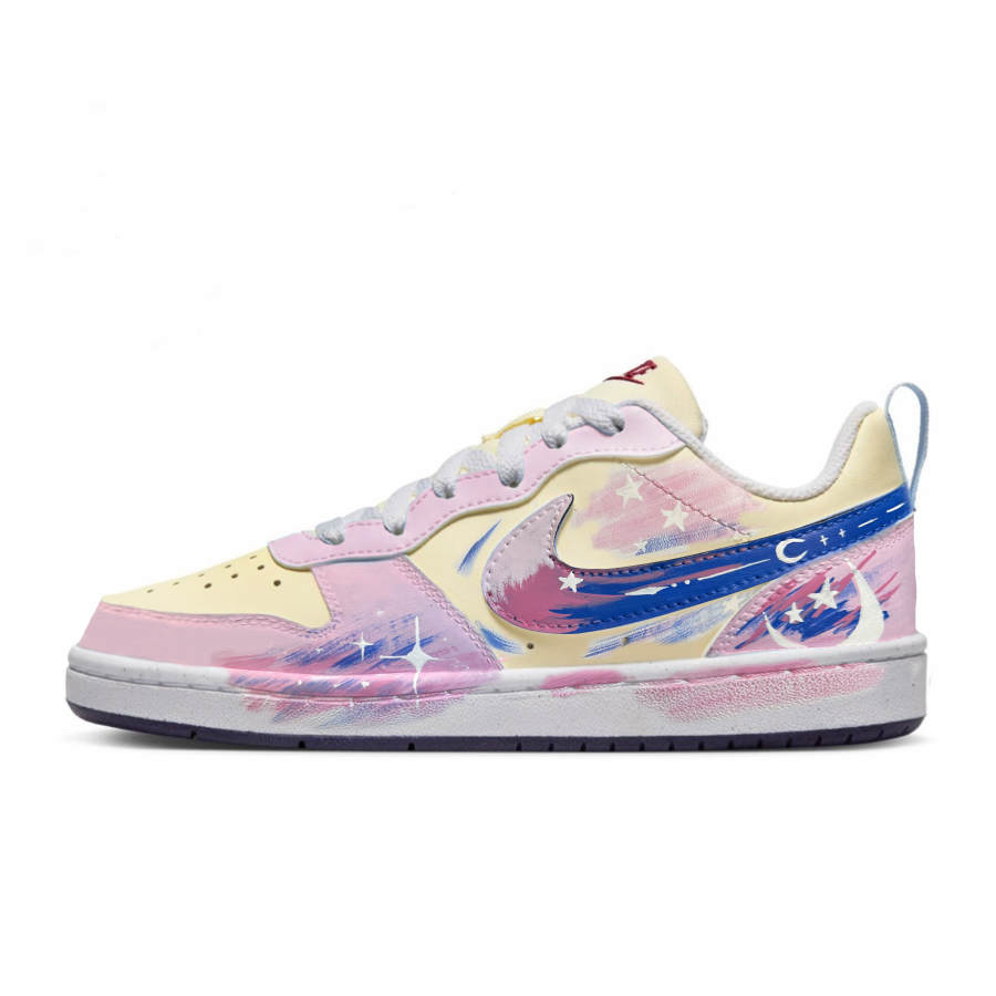 Nike Nike Court Borough Moonset Galaxy Leather Slip Resistant Abrasion Resistant Balance Low top Kids' Skateboarding Shoes