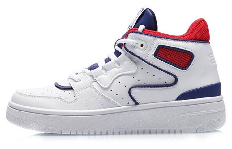 Li-Ning YOUNG Li Ning YOUNG Slip Resistant Cushioning Abrasion Resistant Breathable Mid top Skateboard Shoes White Blue Unisex