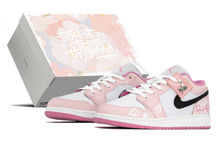 Jordan Jordan Air Jordan 1 Roselle Rose Synthetic Leather Slip Resistant Cushioning Abrasion Resistant