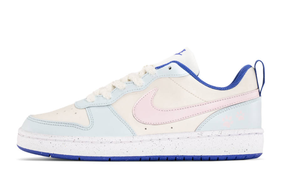 Nike Nike Court Borough Slip Resistant Abrasion Resistant Low top Kids' Skateboarding Shoes Pink Blue Teenagers