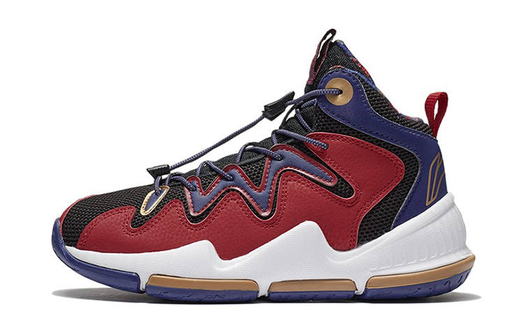 Li-Ning YOUNG Li Ning YOUNG Game Ready Slip Resistant Cushioning Abrasion Resistant Rebound Mid top Basketball Shoes Vermilion Unisex