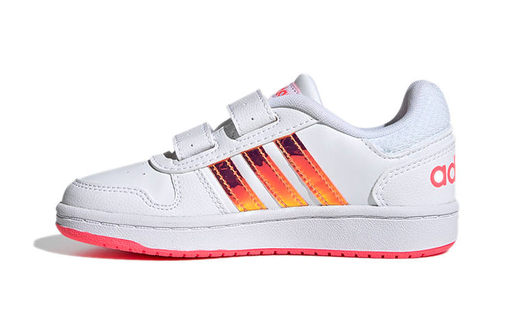 Adidas Neo Hoops 2.0 Comfortable Abrasion Resistant Low top Children's Basketball Shoes White