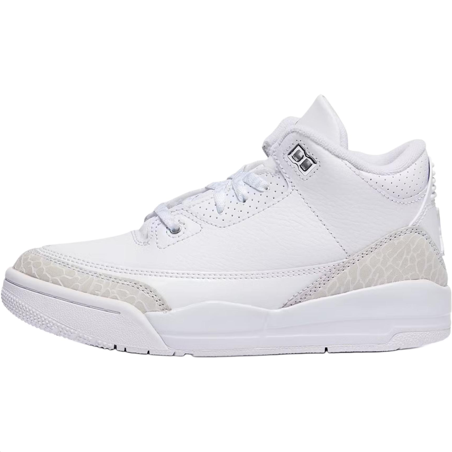 Jordan Jordan Air Jordan 3 Abrasion Resistant Mid top Children's Basketball Shoes White Children Aged 3 7 Years Old