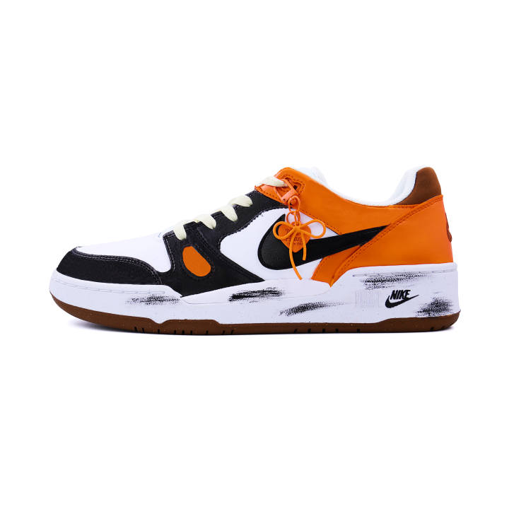 Nike Nike Full Force Wild Patchwork Abrasion Resistant Low top Skateboard Shoes Unisex Black Orange