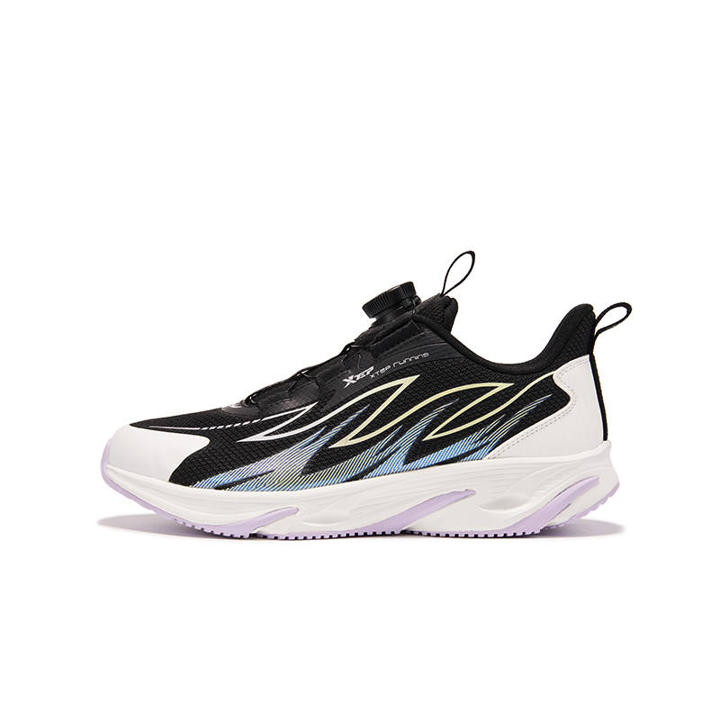 XTEP Fiery Feather Low top Running Shoes Black Sail White Peony Purple Teenagers