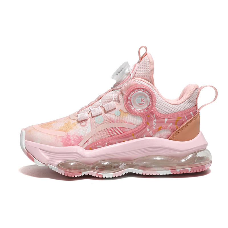 BKG Synthetic Leather, Textile Abrasion Resistant Breathable Lightweight Cushioning Kids' Running Shoes Teenagers